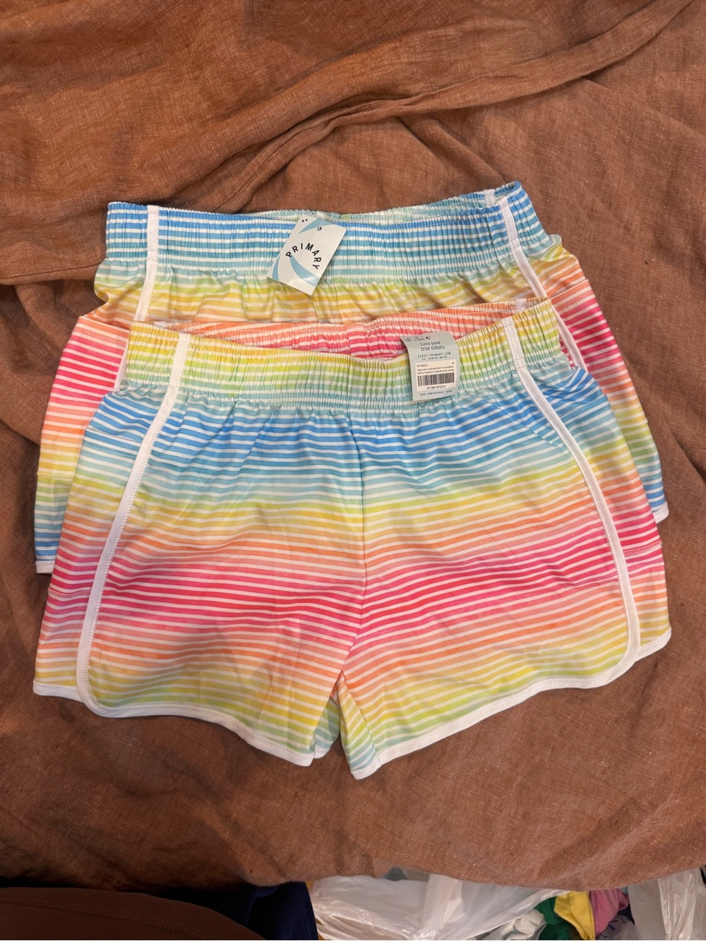 Primary Rainbow Kids Shorts, 2 pairs NWT